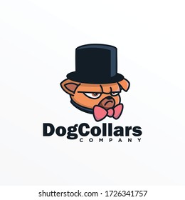Vector Logo Illustration Dog Collars Mascot Cartoon Style.