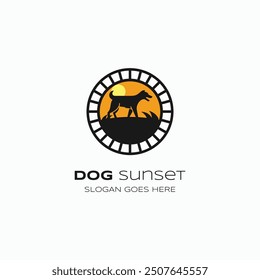 Vector Logo Illustration Dog Emblem Style