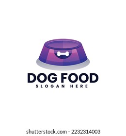Vector Logo Illustration Dog Food Gradient Colorful Style