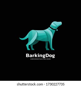 Logo Vector Ilustración Gradiente Perro Estilo Colorido.