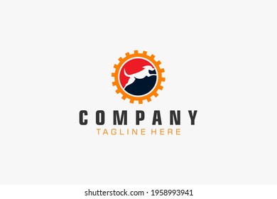Vector Logo Illustration Dog Gradient Colorful .