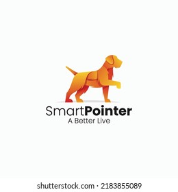 Vector Logo Illustration Dog Gradient Colorful Style.