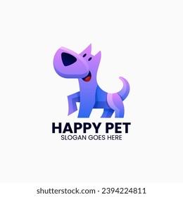 Logo del vector Ilustración Estilo de color gradiente del perro