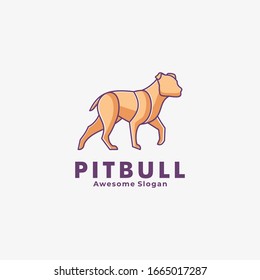 Vector Logo Illustration Dog Line Art Style.