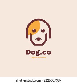 Logo Vector Ilustración Estilo de arte de la línea de perro.