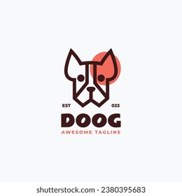 Logo Vector Ilustración Estilo de arte de la línea de perro.