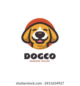 Vektorlogo Illustration Hunde-Maskottchen-Cartoon-Stil.