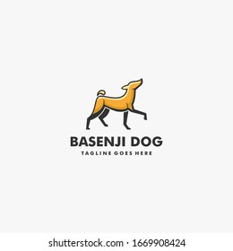 Vector Logo Illustration Dog Pose Mascot Cartoon Style.