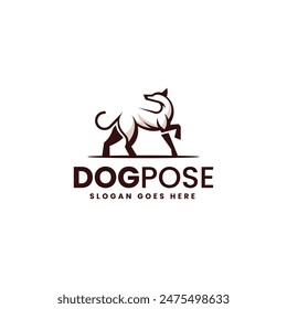 Vector Logo Illustration Dog Simple Mascot Style