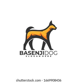 Logo Vector Ilustración Perro Caminando en forma de caricatura.