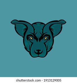 vector logo illustration of a dog's head