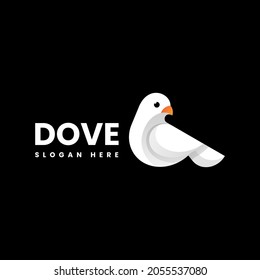 Vector Logo Illustration Dove Gradient Colorful Style.