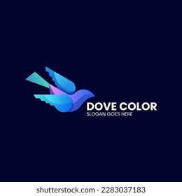 Vector Logo Illustration Dove Gradient Colorful Style