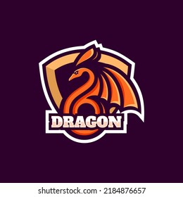 Vector Logo Illustration Dragon E Sport And Sport Style.