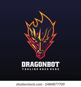 Vector Logo Illustration Dragon E- Sport and Sport Style.