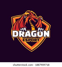 Vektorlogo Illustration Dragon E-Sport und Sport Stil.