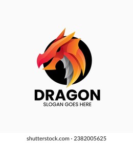 Vector Logo Illustration Dragon Gradient Colorful Style
