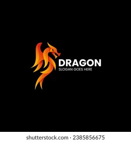 Vector Logo Illustration Dragon Gradient Colorful Style