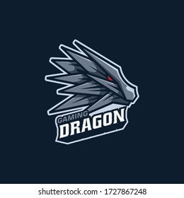 Vector Logo Illustration Dragon Mascot Cartoon Stil.