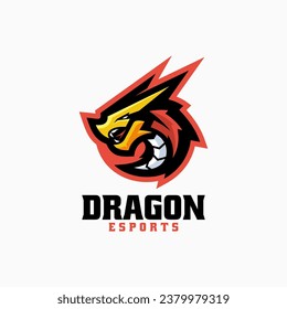 Vector Logo Illustration Dragon Simple Mascot Style