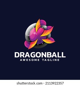 Vector Logo Illustration Dragonball Gradient Colorful Style.