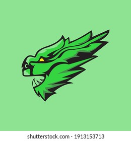 vector logo illustration of a dragon's head
