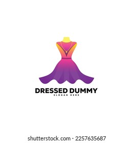Vector Logo Illustration Dress Dummy Gradient Colorful Style 