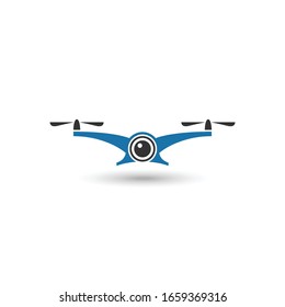vector logo illustration for drone aerial photography logo. perfect for aerial photography industry or drone technology industry. flat color style isolate don white background