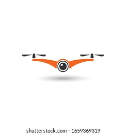 vector logo illustration for drone aerial photography logo. perfect for aerial photography industry or drone technology industry. flat color style isolate don white background