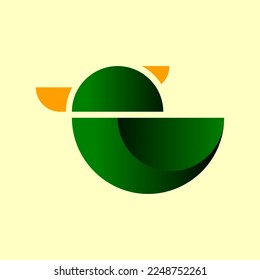 Logotipo del vector Ilustración Pájaro Forma geométrica Estilo colorido