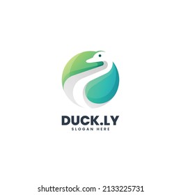 Vektorlogo Illustration Duck Farbverlauf-Stil.