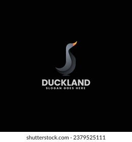Vector Logo Illustration Duck Gradient Colorful Style