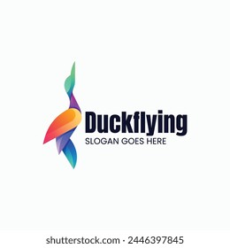 Vector Logo Illustration Duck Gradient Colorful Style