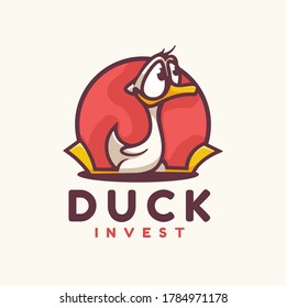 Ilustración del logotipo vectorial Duck Estilo de mascota simple.