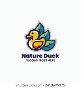 Vector Logo Illustration Duck Simple Mascot Style