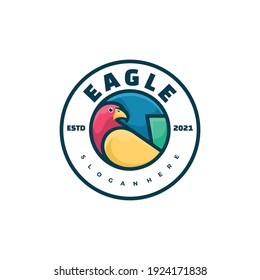 Vector Logo Illustration Eagle Badge Style.