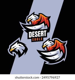 Vector Logo Illustration Eagle E- Sport and Sport Style