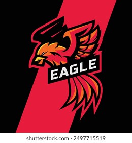 Vector Logo Illustration Eagle E- Sport and Sport Style