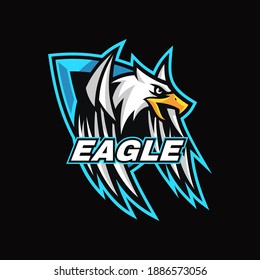Vector Logo Illustration Eagle E-Sport and Sport Style.