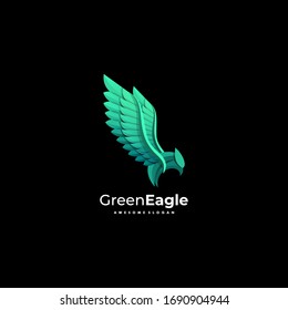 Vector Logo Illustration Eagle Gradient Colorful Style.