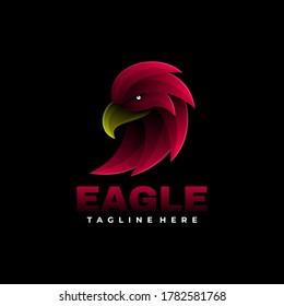 Vector Logo Illustration Eagle Gradient Colorful Style.