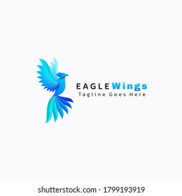 Vector Logo Illustration Eagle Gradient Colorful Style.