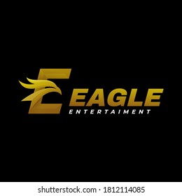 Vector Logo Illustration Eagle Gradient Colorful Style.