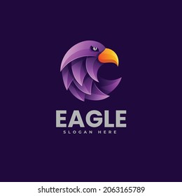 Vector Logo Illustration Eagle Gradient Colorful Style.