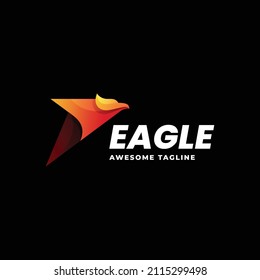 Vector Logo Illustration Eagle Gradient Colorful Style.
