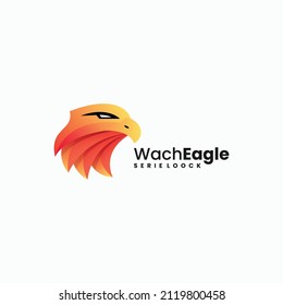 Vector Logo Illustration Eagle Gradient Colorful Style.
