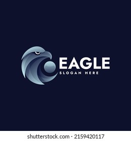 Vector Logo Illustration Eagle Gradient Colorful Style.