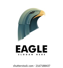 Vector Logo Illustration Eagle Gradient Colorful Style.