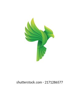 Vector Logo Illustration Eagle Gradient Colorful Style.