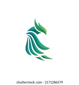 Vector Logo Illustration Eagle Gradient Colorful Style.